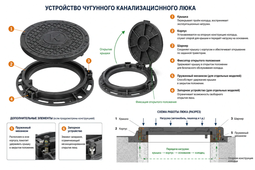 устройство чугунного люка