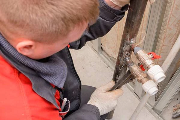 установка шарового крана