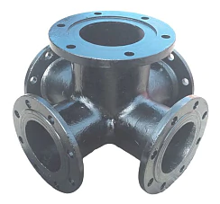 Крест фланцевый с пожарной подставкой ППКФ DN 100х50