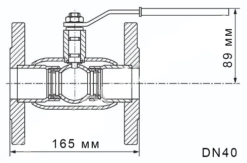 Кран шаровый стальной фланцевый DN 40 PN 40